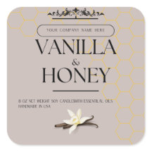 Vanilla and Honey Soap Label