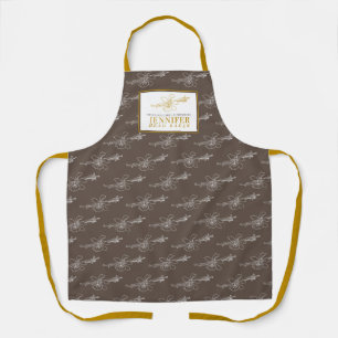Vanilla bean and flower brown gold business apron