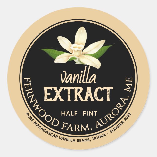  Vanilla Bean Extract Product Label for Gifting  (Front)