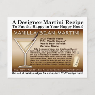 Vanilla Bean Martini Recipe Postcard