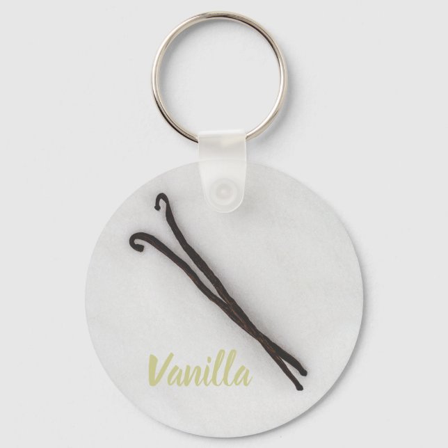 Vanilla bean with sugar as background gift luggage key ring (Front)