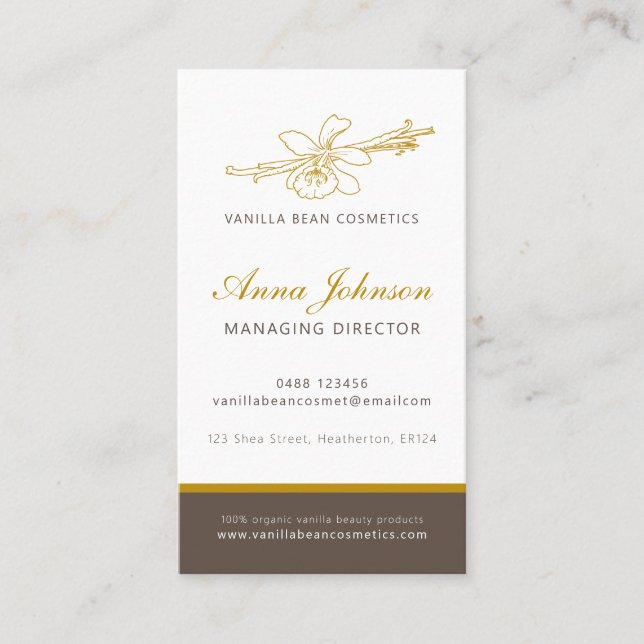 Vanilla beauty health company photo custom business card (Front)
