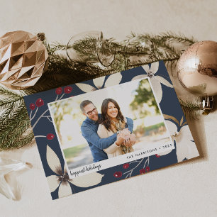 Vanilla Blossom Holiday Photo Card