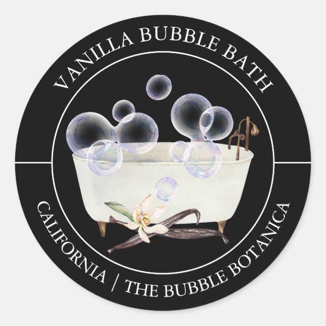 Vanilla Bubble Bath label (Front)