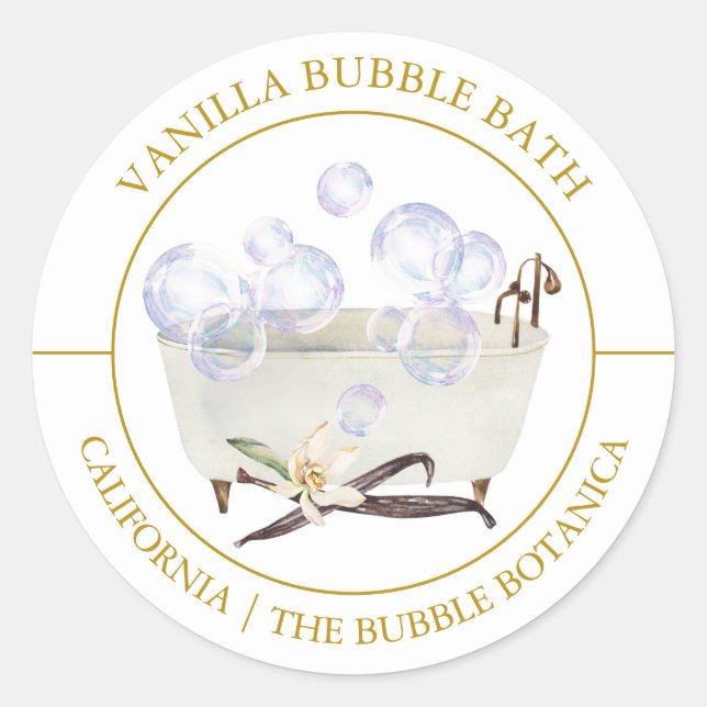 Vanilla Bubble Bath label (Front)