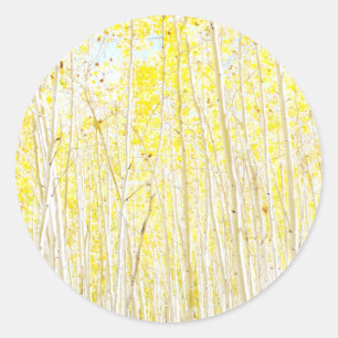 Vanilla Cake Aspen trees Classic Round Sticker