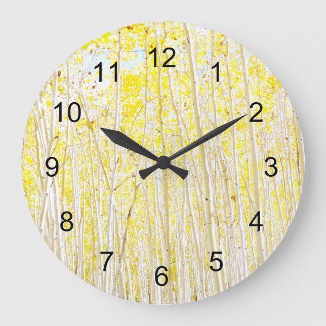 Vanilla Cake Aspen Trees Large Clock (Front)