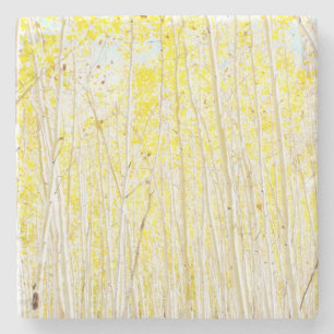 Vanilla Cake Aspen trees Stone Coaster