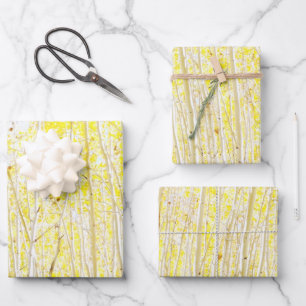 Vanilla Cake Aspen trees Wrapping Paper Sheet