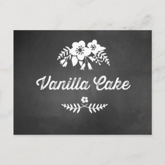 Vanilla Cake Dessert Table Sign Chalkboard Postcard