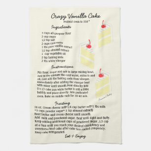 Vanilla Cake Recipe Dish Towel