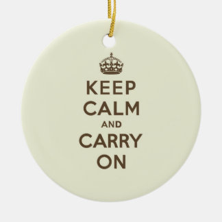 Vanilla Chocolate Keep Calm and Carry On Ceramic Tree Decoration