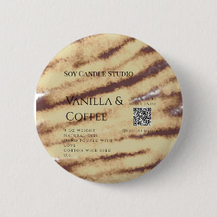 Vanilla coffee soy candle add QR businesInvitation 6 Cm Round Badge