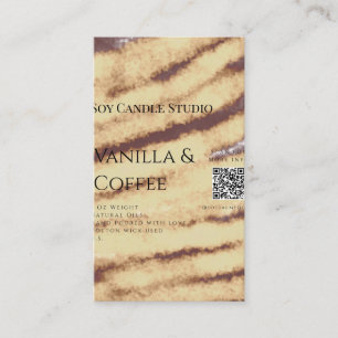 Vanilla coffee soy candle add QR businesInvitation Business Card