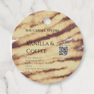 Vanilla coffee soy candle add QR businesInvitation Favour Tags