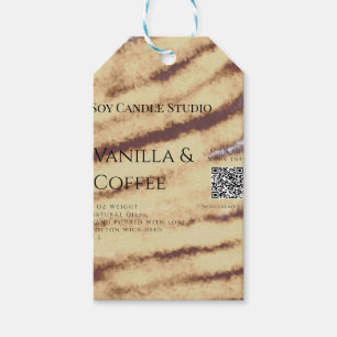 Vanilla coffee soy candle add QR businesInvitation Gift Tags