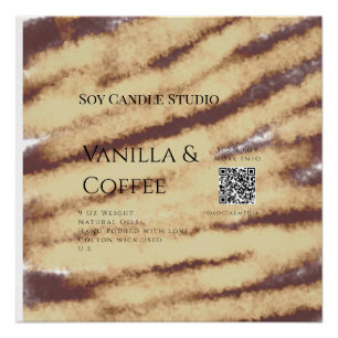 Vanilla coffee soy candle add QR businesInvitation Poster
