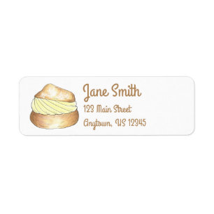 Vanilla Cream Puff Personalised Food Address Label