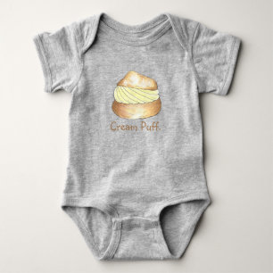 Vanilla Cream Puff Puffs Creampuff Pastry Foodie Baby Bodysuit
