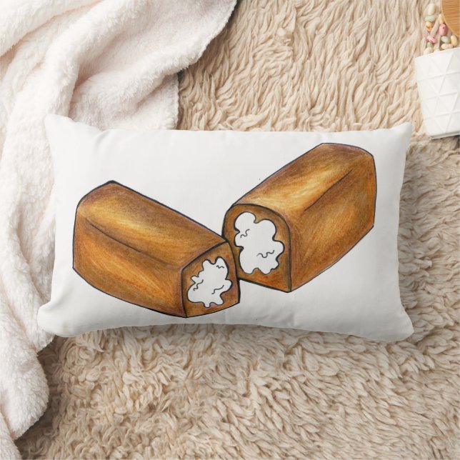 Vanilla Cream Snack Cake Junk Food Foodie Twinkie Lumbar Cushion (Blanket)