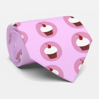 Vanilla Cupcake and Pink Stripes Tie