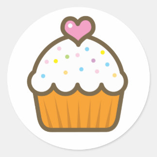 vanilla cupcake classic round sticker