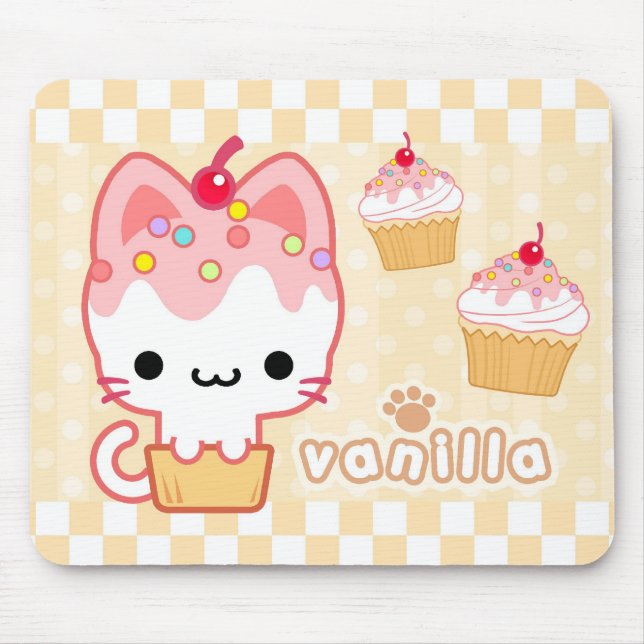 Vanilla Cupcake Kitty Mousepad (Front)