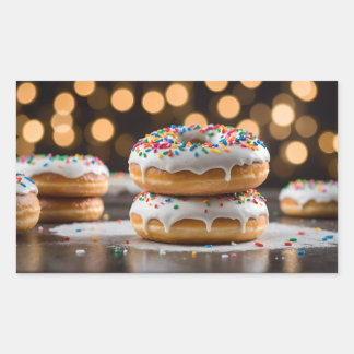 Vanilla Donuts Rectangular Sticker