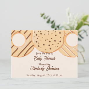 Vanilla Doughnut Delight Baby Shower Invitation