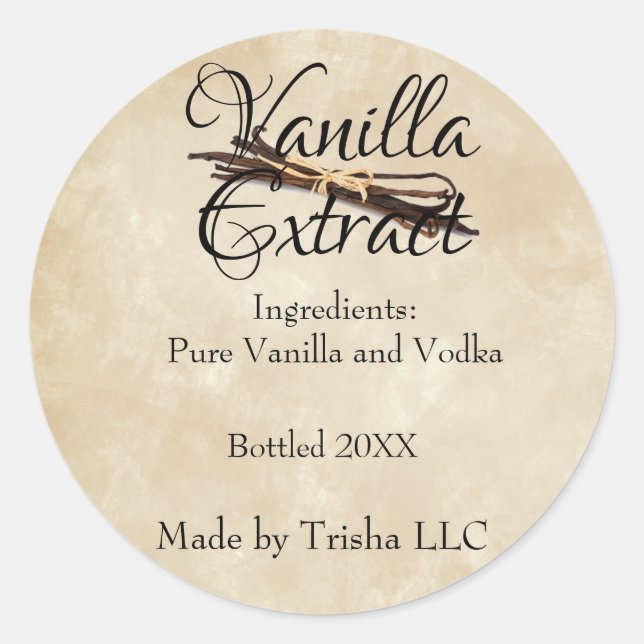 Vanilla Extract Custom Label (Front)