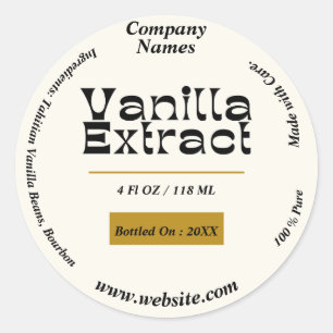 Vanilla Extract Customise Label Round