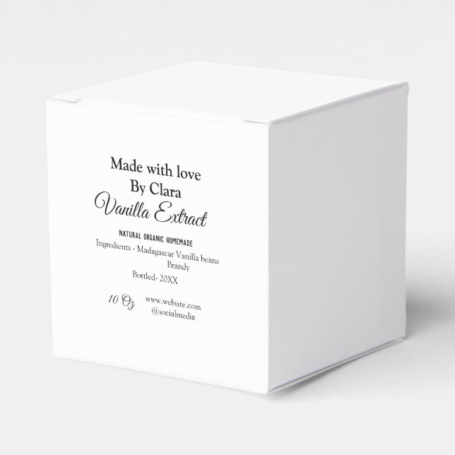 Vanilla extract homemade add ingredients weight de favour box (Front Side)