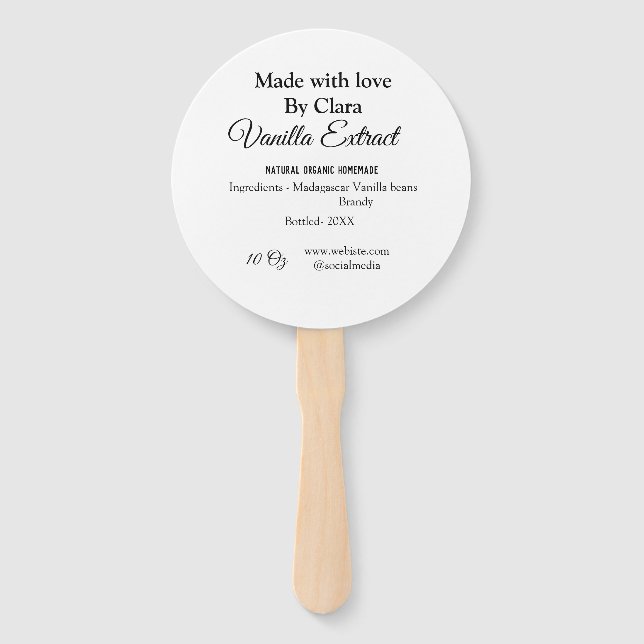 Vanilla extract homemade add ingredients weight de hand fan (Front)