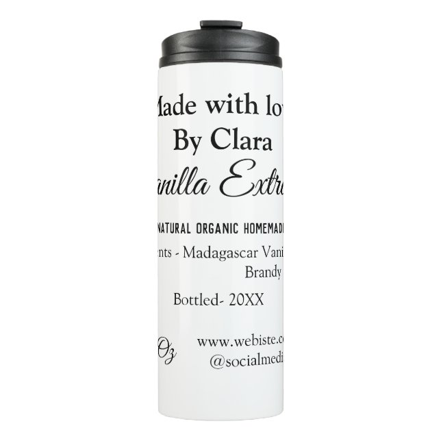 Vanilla extract homemade add ingredients weight de thermal tumbler (Front)