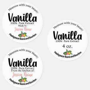 Vanilla Extract Labels, Madagascar bean Labels