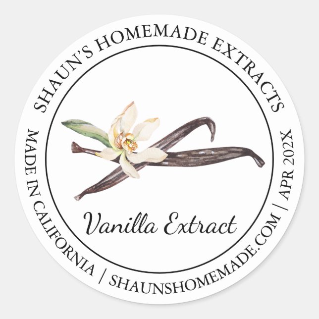 Vanilla Extract Modern label (Front)