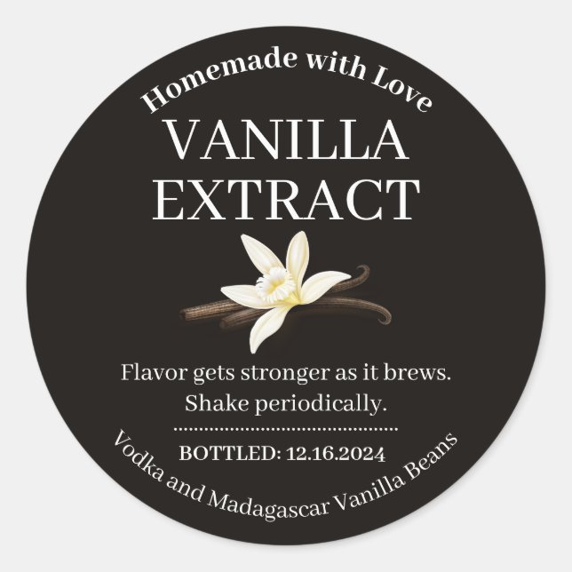 Vanilla Extract Modern Label Sticker V4 (Front)