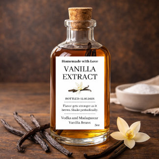 Vanilla Extract Modern Label Sticker VE101tr