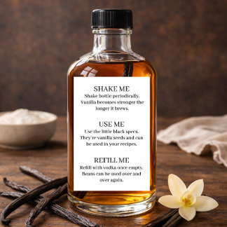 Vanilla Extract Modern Label Sticker VE105tr