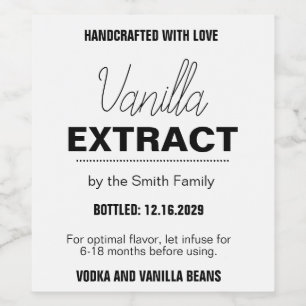Vanilla Extract Modern Label Sticker VLL1rt