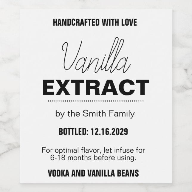 Vanilla Extract Modern Label Sticker VLL1rt (Single Label)