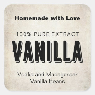 Vanilla Extract VE002_01 Customise wording Square Sticker