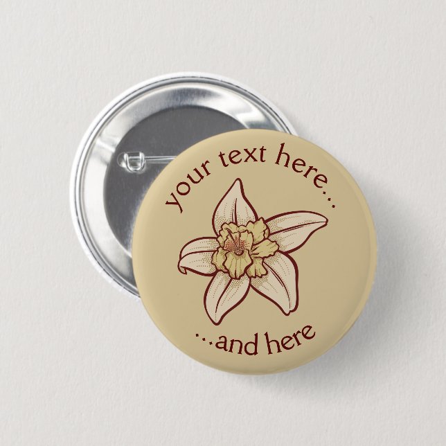 Vanilla Flower Icon 6 Cm Round Badge (Front & Back)