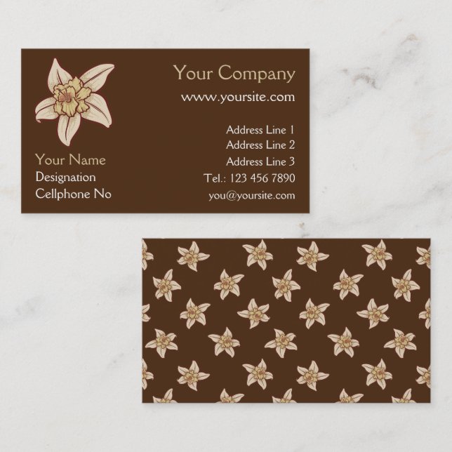 Vanilla Flower Icon Business Card (Front/Back)