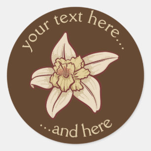 Vanilla Flower Icon Classic Round Sticker