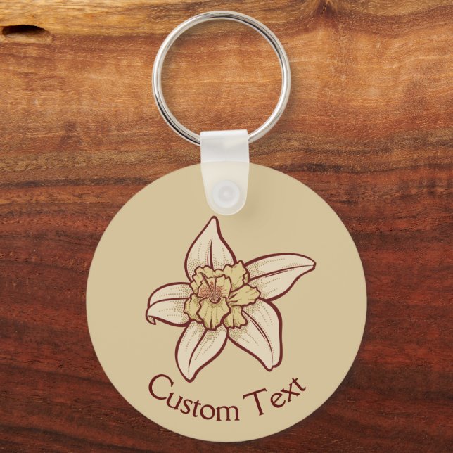 Vanilla Flower Icon Keychain (Front)