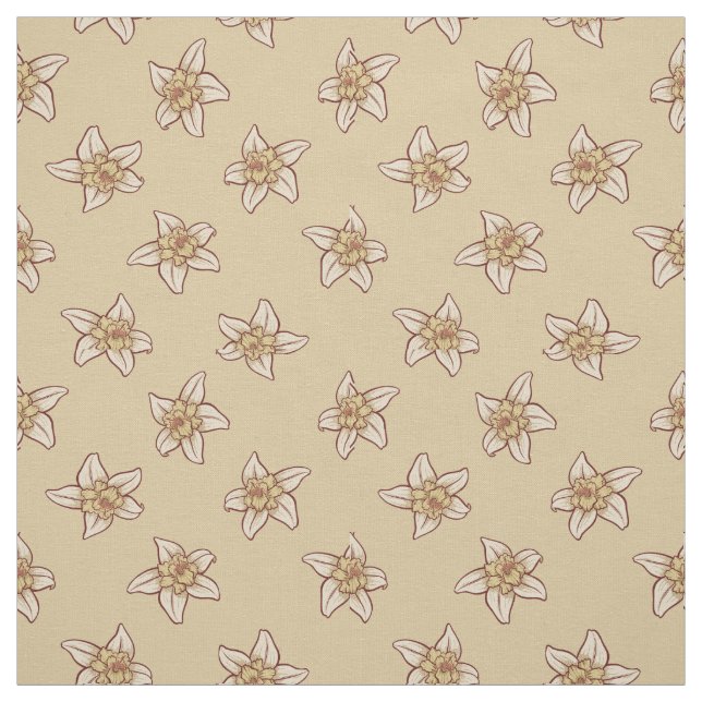Vanilla Flower Pattern Fabric (Swatch)
