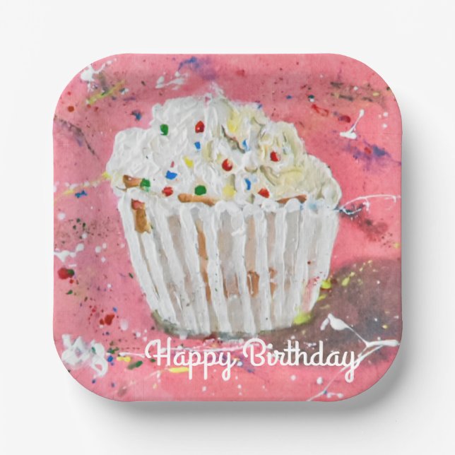 Vanilla Frosting Paper Plate (Front)