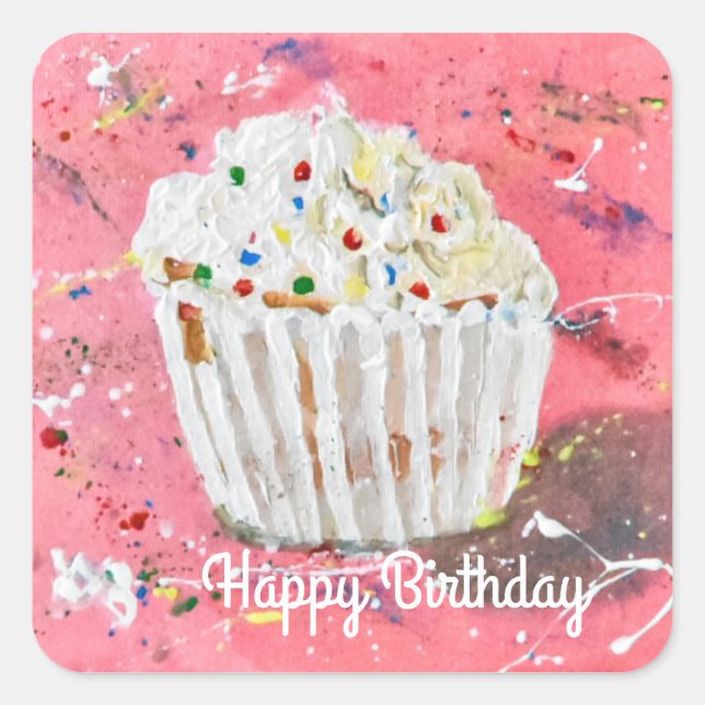 Vanilla Frosting Square Sticker (Front)