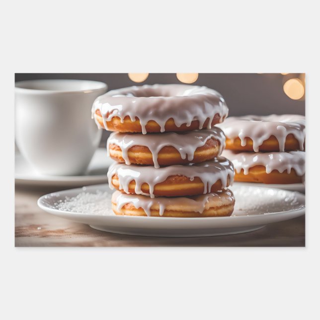 Vanilla Glazed Donuts Rectangular Sticker (Front)